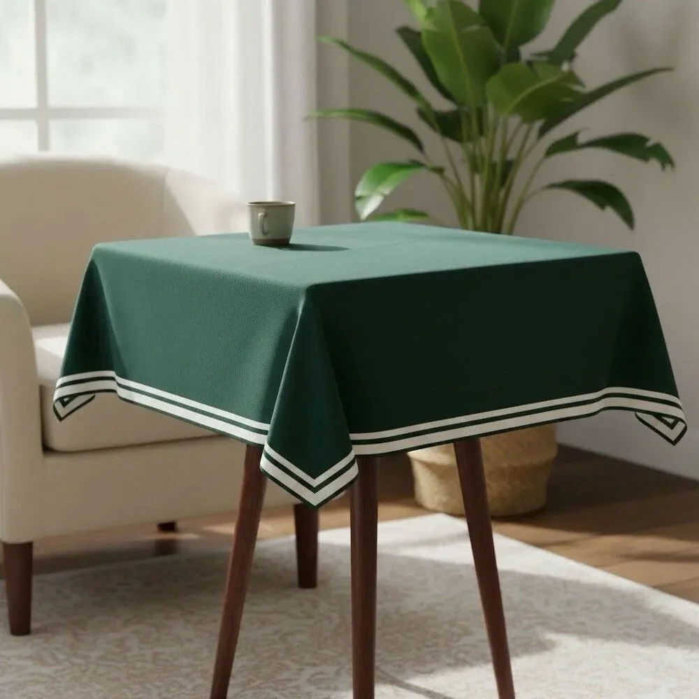 VTG Green Cotton - Suede Square Tablecloth 43.5” By buffington & Associates inc
